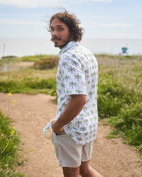 Palm Tree Short Sleeve Button Down