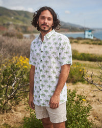 Palm Tree Short Sleeve Button Down