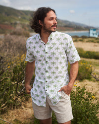 Palm Tree Short Sleeve Button Down