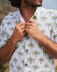 Palm Tree Short Sleeve Button Down